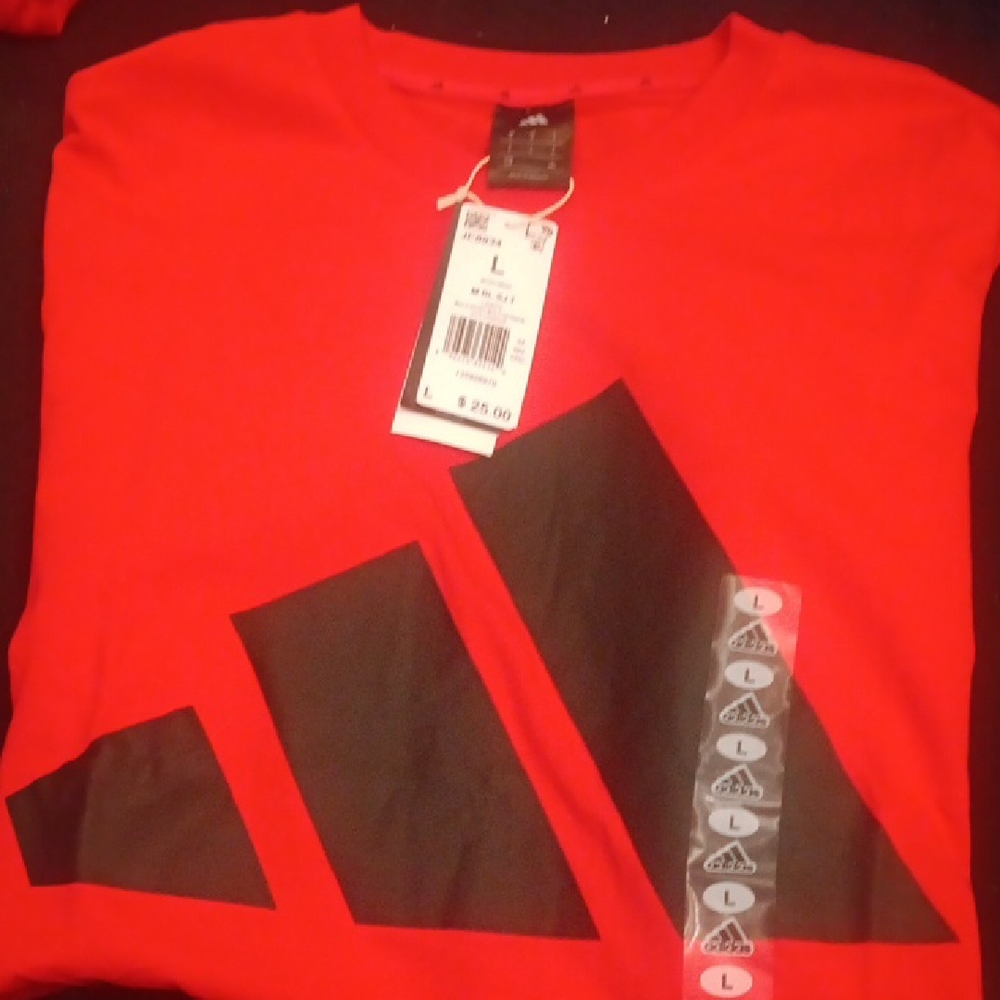 Adidas Red and Black Short Sleeve Tee